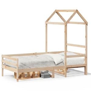 vidaXL Sof&aacute; cama con techo de madera maciza de pino 80x200 cm
