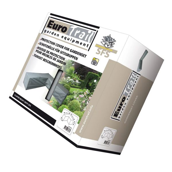 Eurotrail Funda de muebles de jard&iacute;n forma L gris 275x275x100/70 cm