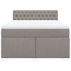 vidaXL Cama box spring con colch&oacute;n tela gris taupe 140x200 cm