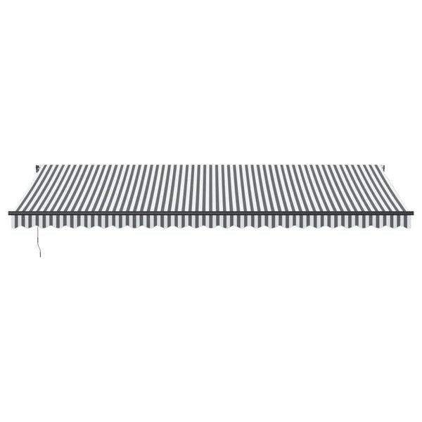 vidaXL Toldo retr&aacute;ctil manual gris antracita y blanco 600x350 cm