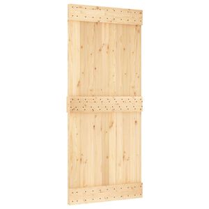vidaXL Puerta Corredera NARVIK Natural y negro 90 x 210 cm (213,5 cm)