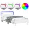 vidaXL Estructura de cama con cabecero y luces LED blanco 75x190 cm