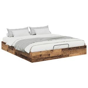 vidaXL Estructura de Cama Ottoman Madera vieja 193 x 120 x 25 cm