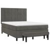vidaXL Cama box spring con colch&oacute;n terciopelo gris oscuro 140x200 cm