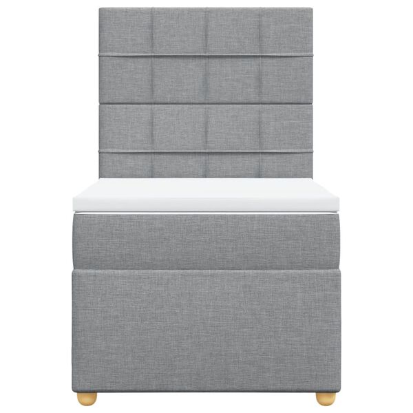 vidaXL Cama box spring con colchón tela gris claro 80x200 cm
