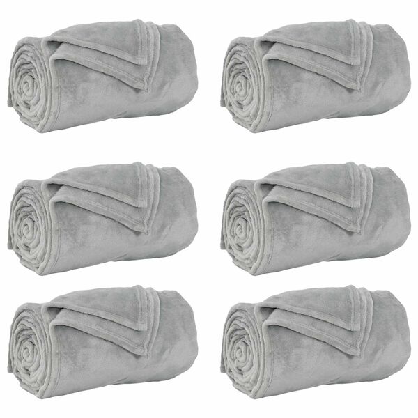 vidaXL Mantitas de Sof&aacute; 6 pcs Gris 150 x 200 cm Lana