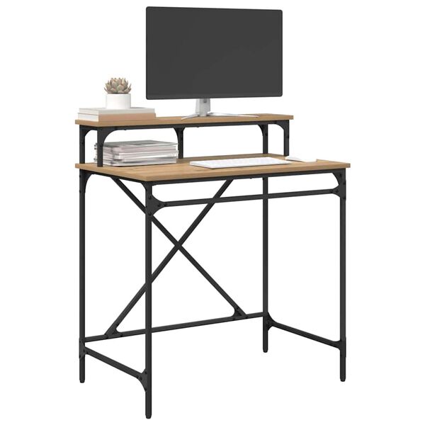 vidaXL Escritorio Roble artesanal 80 x 50 x 90 cm Madera contrachapada