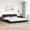 vidaXL Cama con colch&oacute;n Dover cuero sint&eacute;tico negro 200x200 cm