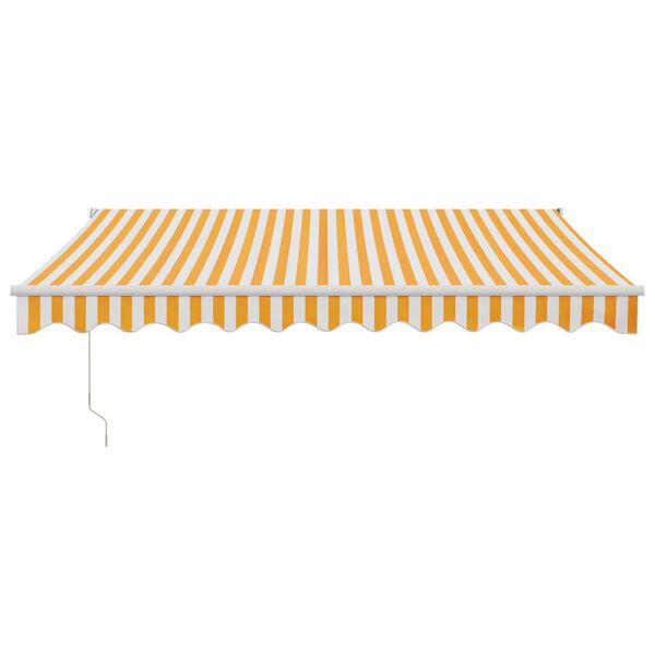 vidaXL Toldo retr&aacute;ctil aluminio y tela blanco y amarillo 3x2,5 m