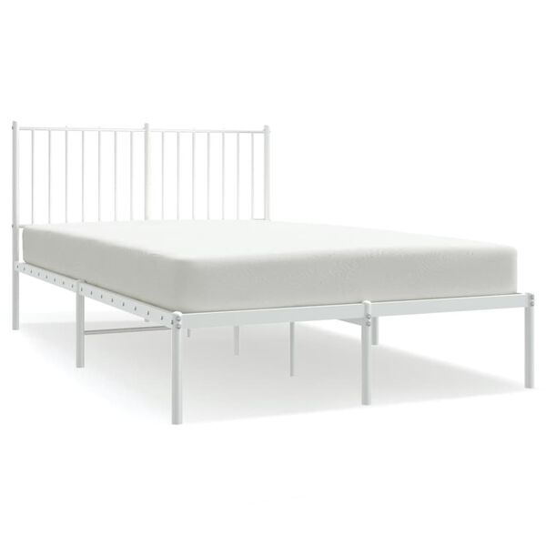 vidaXL Estructura cama sin colch&oacute;n con cabecero metal blanco 120x200cm