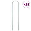 vidaXL Clavijas de tierra forma U 25 uds acero galvanizado 20x3,5 cm