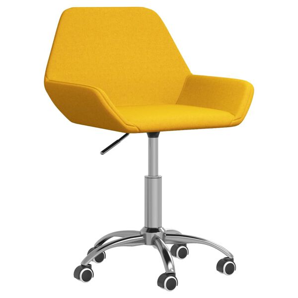 vidaXL Silla de oficina giratoria tela amarillo mostaza