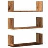 vidaXL Estantes de pared 3 uds madera ingenier&iacute;a envejecida 58x18x18cm