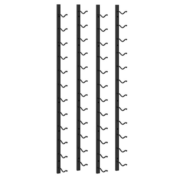 vidaXL Botelleros de pared para 12 botellas hierro negro 2 unidades