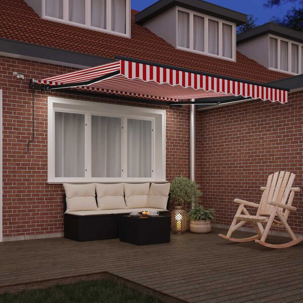 vidaXL Tela de toldo con Rojo y 350 x 250 cm Poli&eacute;ster