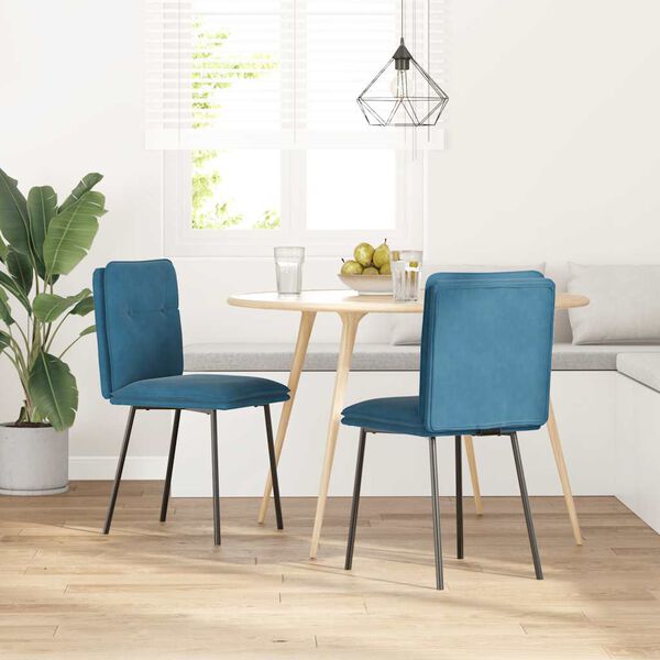 vidaXL Sillas de comedor 2 unidades terciopelo azul