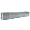vidaXL Arriate de jard&iacute;n de acero galvanizado gris 480x80x77 cm