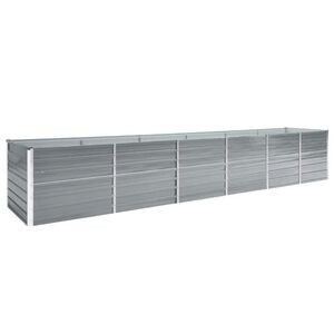 vidaXL Arriate de jard&iacute;n de acero galvanizado gris 480x80x77 cm