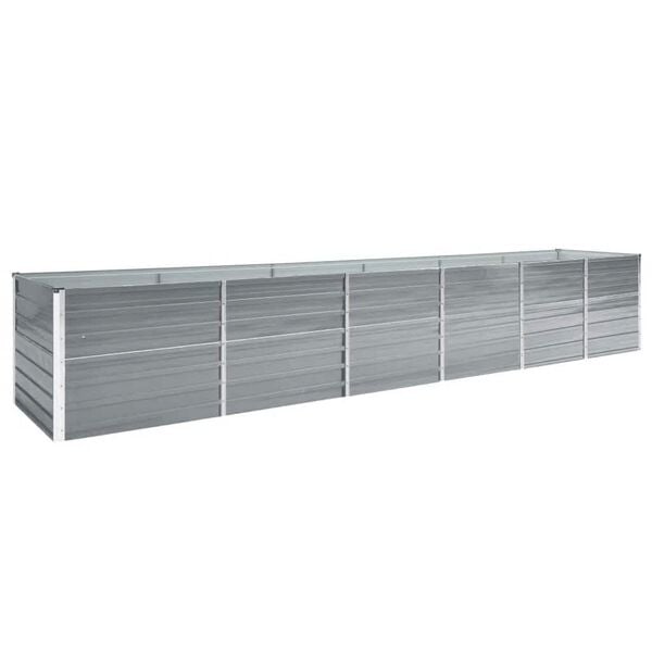 vidaXL Arriate de jard&iacute;n de acero galvanizado gris 480x80x77 cm