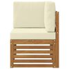 vidaXL Sof&aacute; de esquina para exteriores Madera de Acacia S&oacute;lida Natural