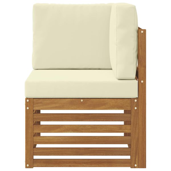 vidaXL Sof&aacute; de esquina para exteriores Madera de Acacia S&oacute;lida Natural