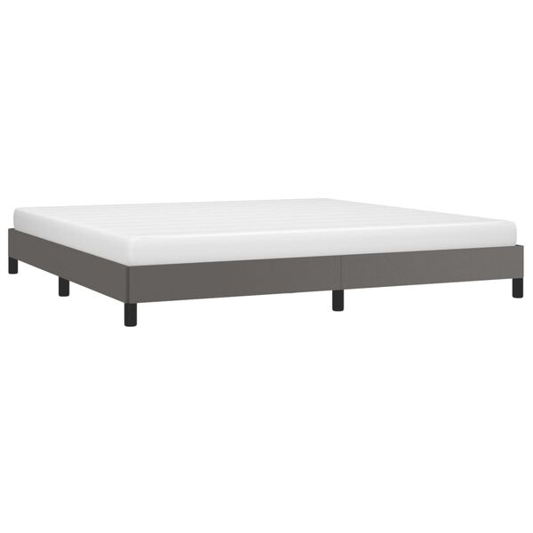 vidaXL Estructura de cama sin colch&oacute;n cuero sint&eacute;tico gris 200x200 cm