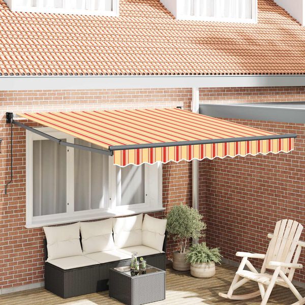 vidaXL Toldo Manual Amarillo y Naranja 350 x 250 x 165 cm Poli&eacute;ster