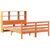 vidaXL Cama con estantería sin colchón madera maciza marrón 120x200cm