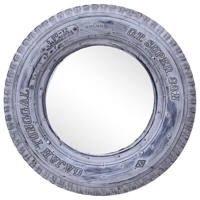 vidaXL Espejo de caucho de neumático reciclado blanco 50 cm
