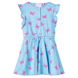 Vestido infantil sin mangas con botones azul 116