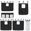 vidaXL Cama alta ni&ntilde;os con cortinas madera pino blanco negro 90x200 cm