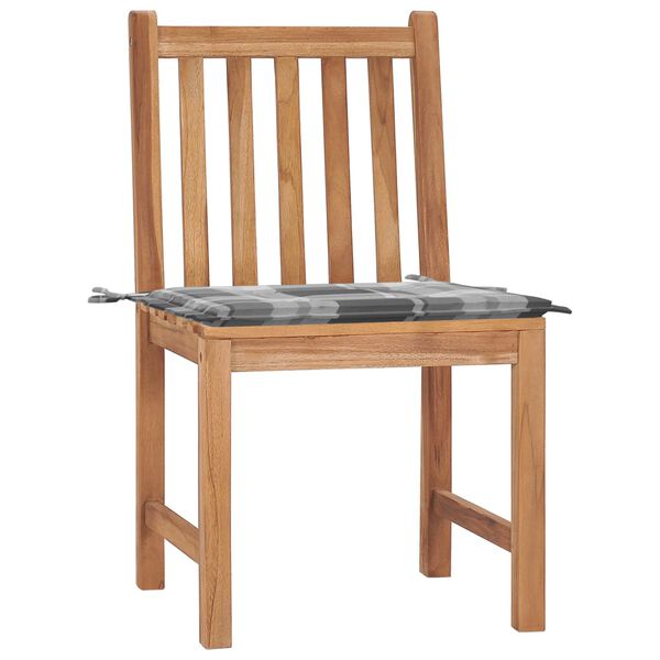 vidaXL Sillas de jardín 2 unidades madera maciza de teca con cojines