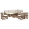 vidaXL Conjunto de sof&aacute;s de jard&iacute;n 9 uds. Beige y blanco crema