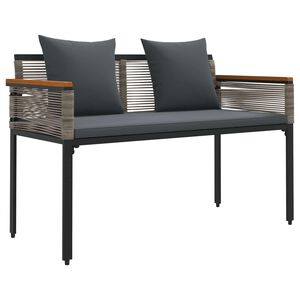 vidaXL Banco de exterior 2 -Seater 117 x 54 x 74.5 cm rat&aacute;n sint&eacute;tico