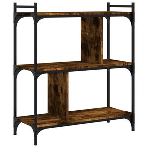 vidaXL Librer&iacute;a 3 estantes madera ingenier&iacute;a roble ahumado 76x32x88 cm