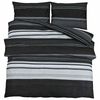 vidaXL 2 uds. 200 x 220 cm + 80 x 80 cm 100% Cotton Black Stripes