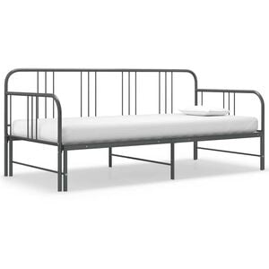 vidaXL Estructura sof&aacute; cama extra&iacute;ble sin colch&oacute;n metal gris 90x200 cm