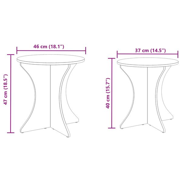 vidaXL Mesa de Café 2 pcs Marrón cera Madera maciza de pino