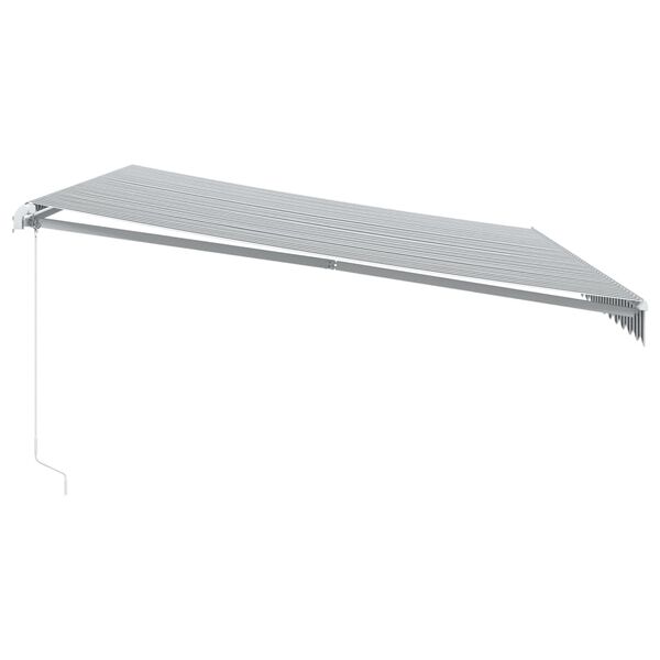 vidaXL Toldo retr&aacute;ctil manual gris antracita y blanco 500x350 cm