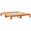 vidaXL Cama sin colch&oacute;n madera maciza de pino marr&oacute;n cera 140x200 cm