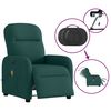 vidaXL Sill&oacute;n reclinable de masaje el&eacute;ctrico tela verde oscuro