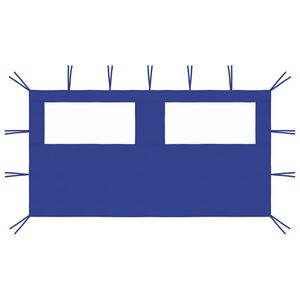 vidaXL Pared lateral de cenador con ventanas azul 4x2 m