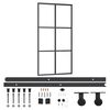 vidaXL Puerta corredera con herrajes ESG vidrio y aluminio 102x205 cm