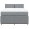 vidaXL Cama box spring con colch&oacute;n tela gris claro 160x200 cm