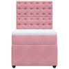 vidaXL Cama box spring con colch&oacute;n terciopelo rosa 90x200 cm