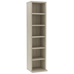 vidaXL Estanter&iacute;a para CDs madera contrachapada color roble 21x20x88cm