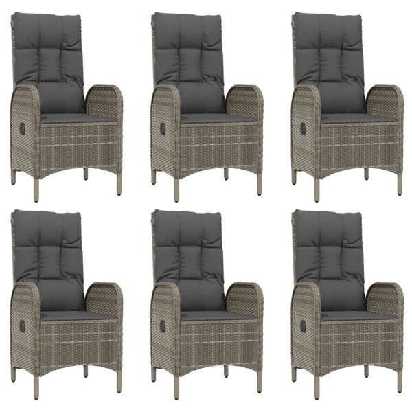 vidaXL Set comedor jardín 9 pzas y cojines ratán sintético gris