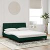 vidaXL Cama con colch&oacute;n Hanko terciopelo verde oscuro 160x200 cm
