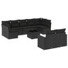 vidaXL Set de sof&aacute;s de jard&iacute;n 10 pzas cojines rat&aacute;n sint&eacute;tico negro