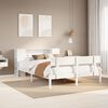 vidaXL Cama con estanter&iacute;a sin colch&oacute;n madera maciza blanca 120x190 cm